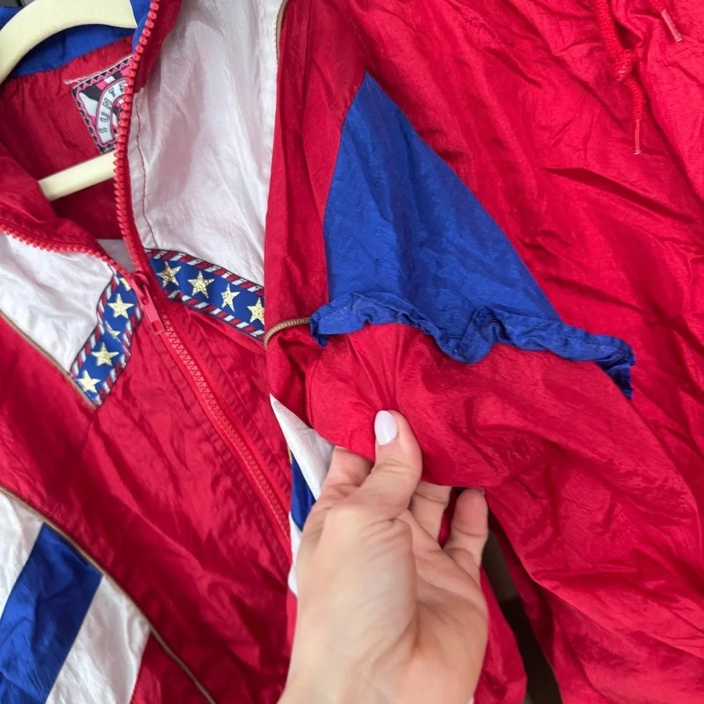 Vintage 80s sweatsuit jacket windbreaker pants stars USA zip up americsn toddler